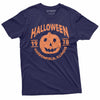 Silver Lake T-shirts Halloween Pumpkin T-Shirt Movie Popular Culture 1978 Haddonfield, Illinois Tee Shirt - Navy Blue