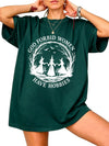 SGYHO Oversized Halloween Shirts for Women Spooky Season Pumpkin Ghost Fall Casual Tee - Green