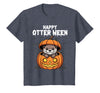 Otter Halloween Lover Gift Co. Happy Otter-Ween Lazy Halloween Costume Funny Animal Pun T-Shirt - Heather Blue