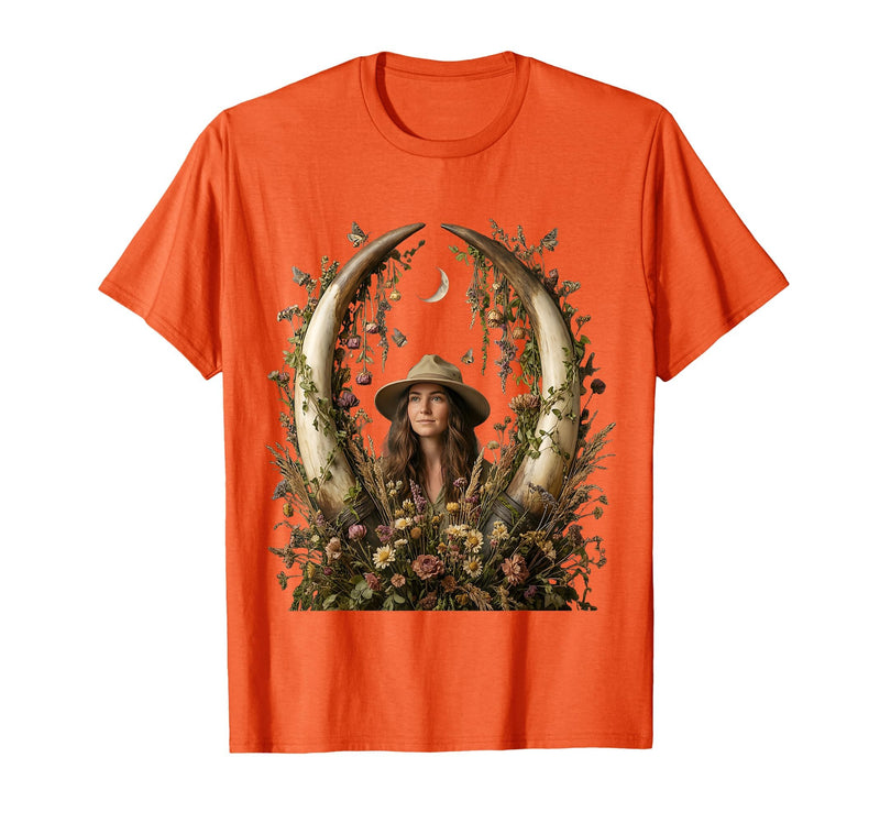 Mademark Safari Explorer Elephant Tusk Skull Framed Art T-Shirt - Men - Orange