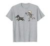 Pitbull Halloween Costume Funny Pitbull Skeleton Hand Halloween T-Shirt - Heather Grey