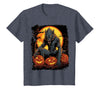 FrightNightFits Werewolf Orange Halloween T-Shirt - Heather Blue