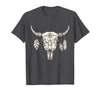 Buffalo Animals Gift Idea Bison Buffalo Skull Animal Design T-Shirt - Dark Heather Grey