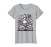 Mademark Fluent In Nonsense Alice in Wonderland Design T-Shirt - Heather Grey