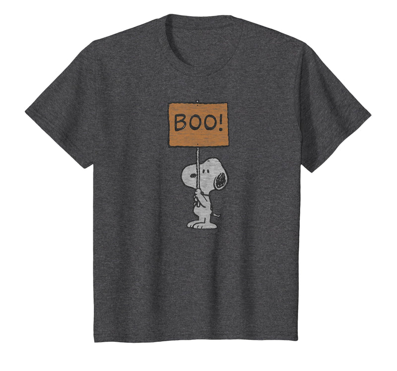 Peanuts Halloween Snoopy Boo Sign T-Shirt - Dark Heather Grey