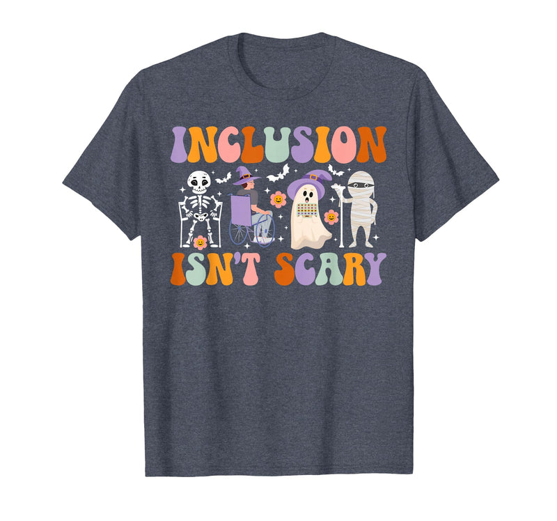 Halloween Applied Behavior Analysis Ghost Groovy Spooky ABA Therapist Halloween Groovy ABA Therapy T-Shirt - Heather Blue