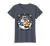 Mademark Polar Bear Sunglasses Roasting Marshmallow Christmas T-Shirt - Heather Blue