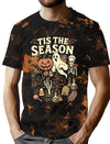 CAZYCHILD Halloween Shirts for Men Funny Halloween Pumpkin Shirt Dancing Skeleton Tee - Black-tis
