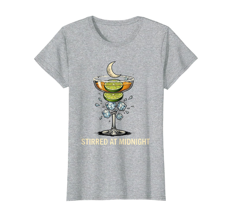 Mademark Stirred At Midnight Witch Halloween Cocktail Margarita Lover T-Shirt - Heather Grey