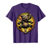 Mademark Elephant Scared by Tiny Mouse Funny Animal Design T-Shirt - Men - Purple