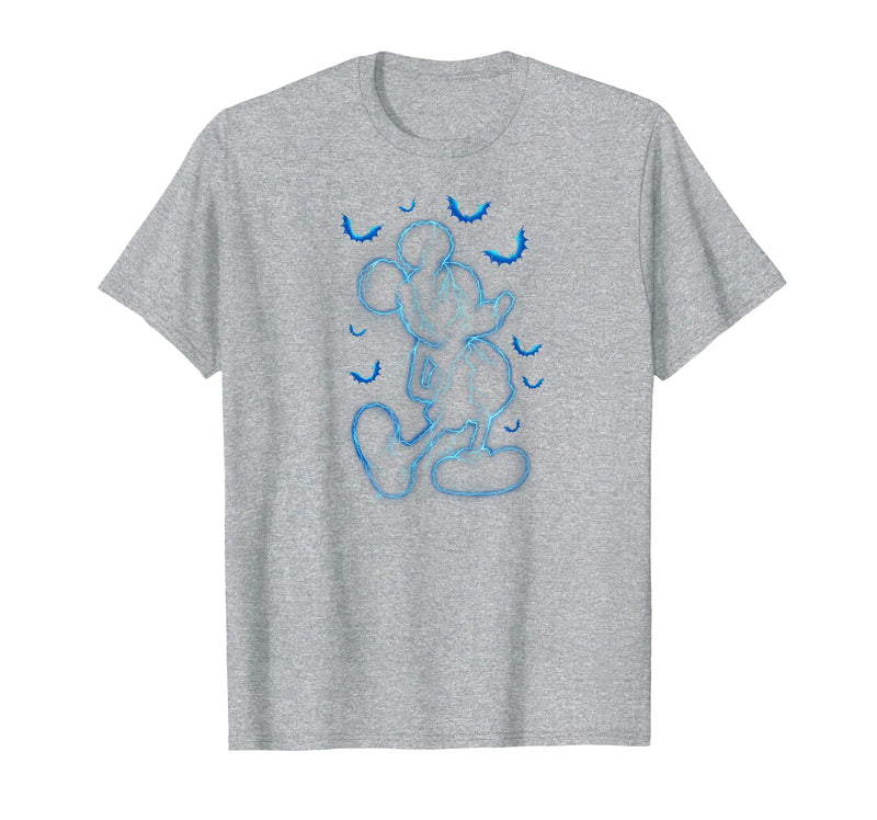 Disney - Mickey Lightning Halloween T-Shirt - Heather Grey
