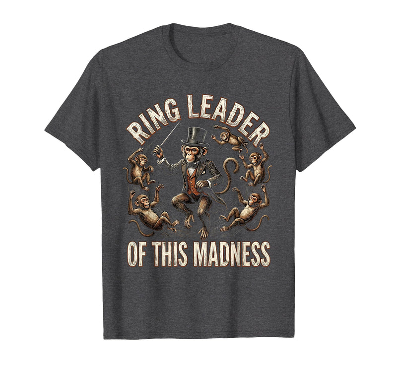 Mademark Ring Leader Of This Madness Circus Monkey Design T-Shirt - Men - Dark Heather Grey