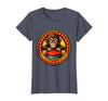 Mademark Eager Monkey Pressing the Big Red Button T-Shirt - Women - Heather Blue