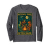 National Park After Dark Tee National Park After Dark: Alien Bigfoot Bear Camping Long Sleeve T-Shirt - Dark Heather Grey