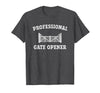 cow apparel Professional gate Opener, Cow Gate Opener T-Shirt - Dark Heather Grey
