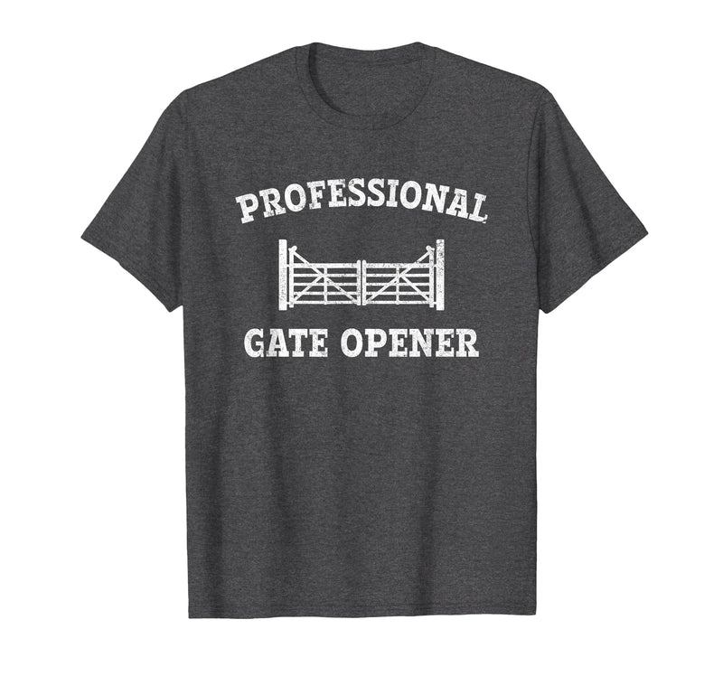 cow apparel Professional gate Opener, Cow Gate Opener T-Shirt - Dark Heather Grey
