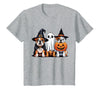 English Bulldog Halloween Funny Dog Lover Pumpkin Witch T-Shirt - Heather Grey