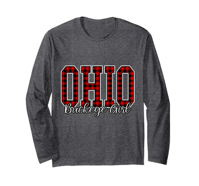 Cow Buffalo Plaid Buckeye Girl Ohio Home Buckeye State T-Shirt