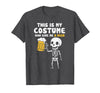 Halloween Tees Women Men Kids This is My Costume Beer Halloween Party Drinking Dad Mens T-Shirt - Dark Heather Grey
