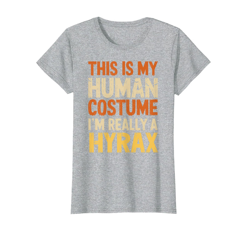 Hyrax Halloween Design This is My Human Costume I'm Really A Hyrax Halloween T-Shirt - Heather Grey