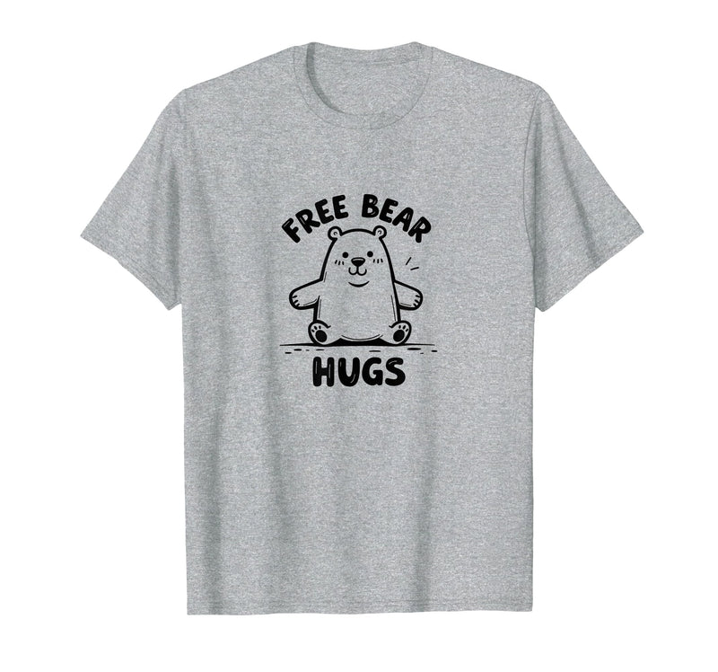 Mademark Free Bear Hugs: Cute Cartoon Animal Lover Gift T-Shirt - Heather Grey