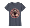 Mademark Elephant Pink Flowers Breast Cancer Awareness T-Shirt - Women - Heather Blue