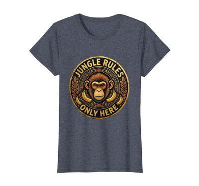 Monkey Jungle Rules Only Here Graphic Design T-Shirt - Women