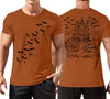 Ithalt Mens Halloween Shirt Halloweentown T Shirt Pumpkin Short Sleeve Top - Brown2