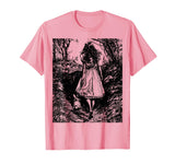 Alice in Wonderland - Down the Rabbit Hole Fantasy Vintage T-Shirt in Pink