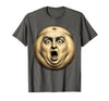 Mademark Belly Button Surprised Cartoon Face Funny Graphic T-Shirt - Men - Asphalt Grey