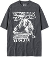 BABATEES U.S.A. MAX-Heavyweight Punk Rock Animals Shaka Wear Oversized 7.5oz Cotton Tshirt - Longhaired Dachshund