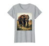 Mademark Wild Heart, Gentle Giant Elephant Nature Design T-Shirt - Women - Heather Grey
