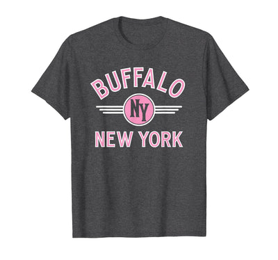 Cow Buffalo Ny Buffalo New York Circle Ny Pink T-Shirt
