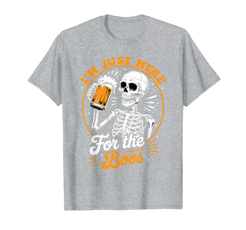 Boos Halloween Costume Cute skeleton I'm Just Here for The Boos Halloween Costume Skeleton Cute T-Shirt - Heather Grey