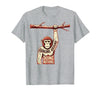 Mademark Hanging Around Doing Nothing Funny Monkey Design T-Shirt - Men - Heather Grey
