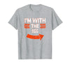 Halloween Mega Warehouse Vintage I'm with the Egg Lazy Halloween Costume T-Shirt - Heather Grey