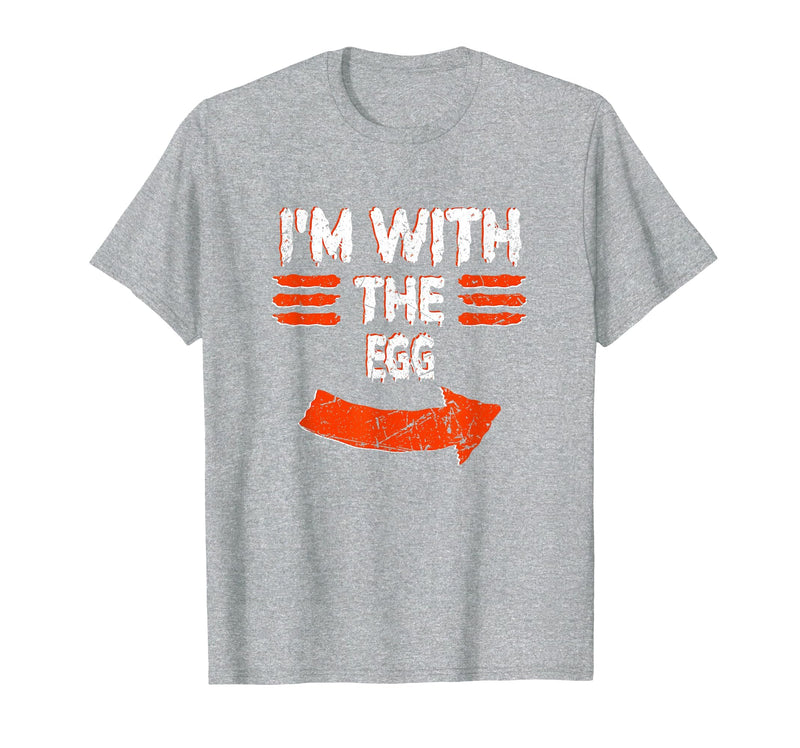 Halloween Mega Warehouse Vintage I'm with the Egg Lazy Halloween Costume T-Shirt - Heather Grey