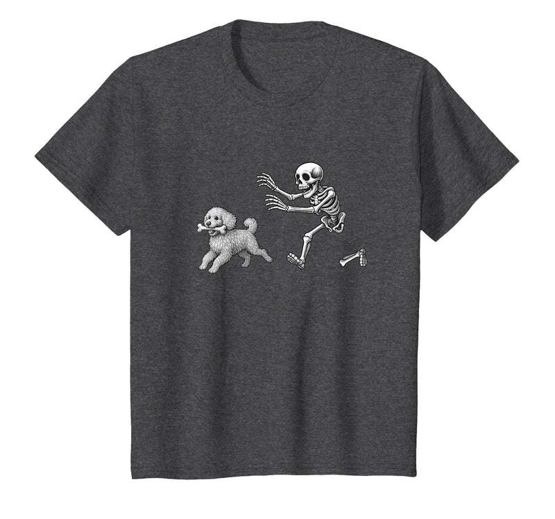 Funny Halloween Dog Lovers Gift Tees Skeleton Dogs Funny Skeleton Chasing Goldendoodle Dog Halloween Dogs Lover T-Shirt -