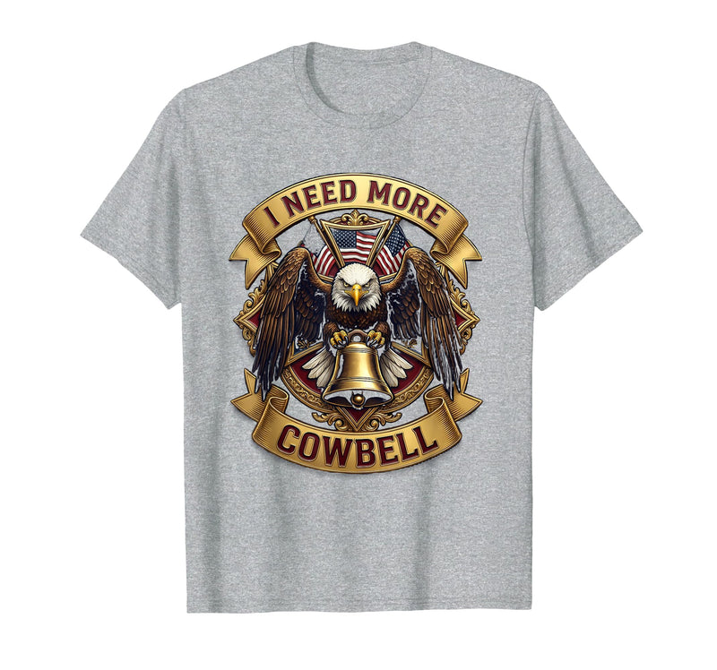 Mademark I Need More Cowbell Funny Music Design T-Shirt - Heather Grey