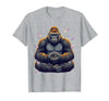 Mademark Meditating Gorilla Zen Monkey Graphic Design T-Shirt - Men - Heather Grey