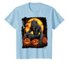 FrightNightFits Werewolf Orange Halloween T-Shirt - Baby Blue