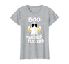 Vulgar Halloween Tee Shop Boo Motherfucker Funny Beer Drinking Ghost Adult Halloween T-Shirt - Heather Grey