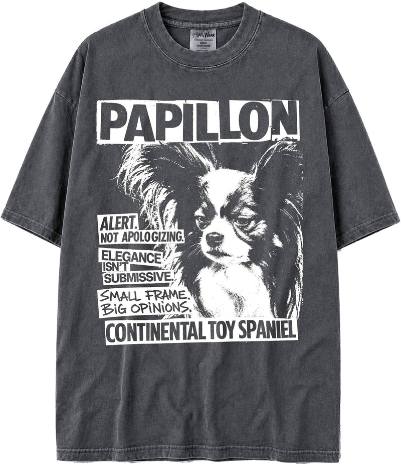 BABATEES U.S.A. MAX-Heavyweight Punk Rock Animals Shaka Wear Oversized 7.5oz Cotton Tshirt - Papillon