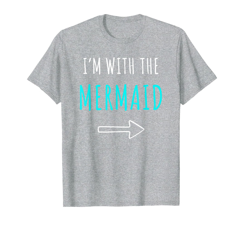 Mermaid Shirt Funny Easy Halloween Shirt Funny Mermaid Halloween Parents or Couples Costume T-Shirt - Heather Grey