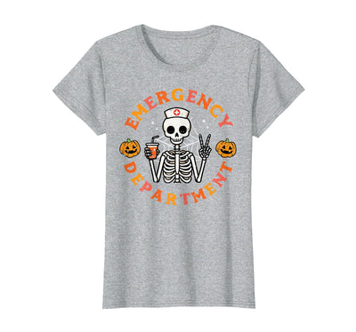 Halloween Nurse Shirts For Women Scrub Costumes Emergency Department Funny Halloween ER Nurse Women Men T-Shirt