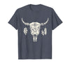 Buffalo Animals Gift Idea Bison Buffalo Skull Animal Design T-Shirt - Heather Blue
