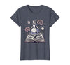 Mademark Fluent In Nonsense Alice in Wonderland Design T-Shirt - Heather Blue