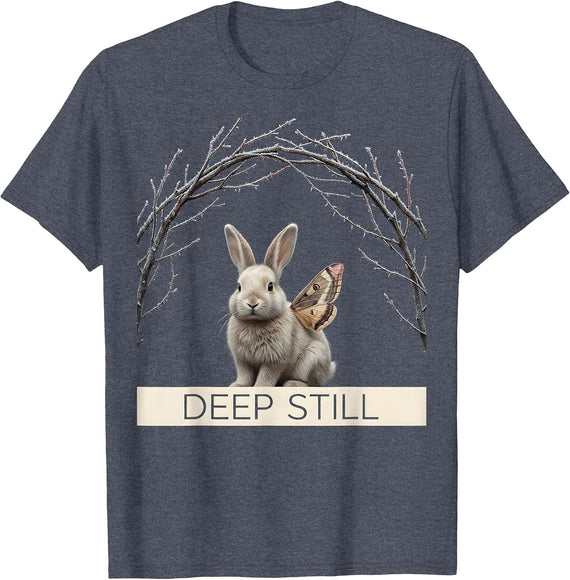 Deep Still Plush Rabbit Alt-Goth Kawaii Aesthetic T-Shirt - Heather Blue