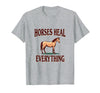 Mademark Horses Heal Everything Equestrian Women Design T-Shirt - Men - Heather Grey