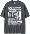 BABATEES U.S.A. MAX-Heavyweight Punk Rock Animals Shaka Wear Oversized 7.5oz Cotton Tshirt - Doberman Pinscher